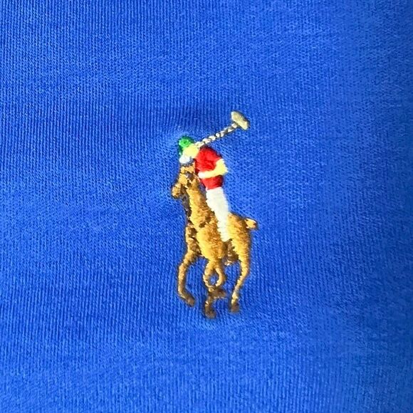 Polo Ralph Lauren Pima Interlock Shirt Men’s M Blue Lightweight Polo Pony Logo - Picture 2 of 6